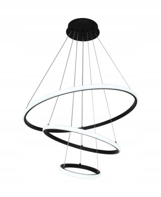 BRIMETI Lampa Wisząca Czarna LED 45W Regulowana Z Pilotem Do Jadalni