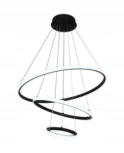 BRIMETI Lampa Wisząca Czarna LED 45W Regulowana Z Pilotem Do Jadalni
