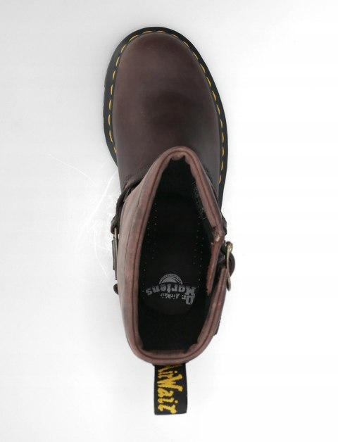 Dr. Martens - Anistone - Ciemnobrązowe botki z ozdobnymi paskami r.37