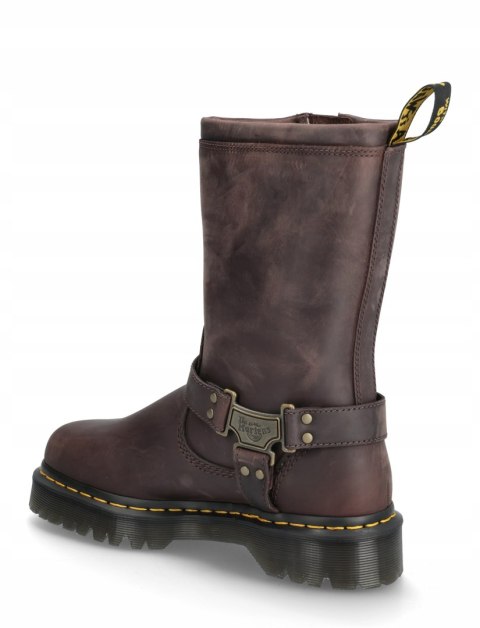 Dr. Martens - Anistone - Ciemnobrązowe botki z ozdobnymi paskami r.37