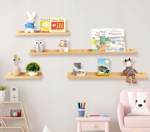 Gieanoo półki ścienne drewniane 2 szt. 120 cm rustykalne