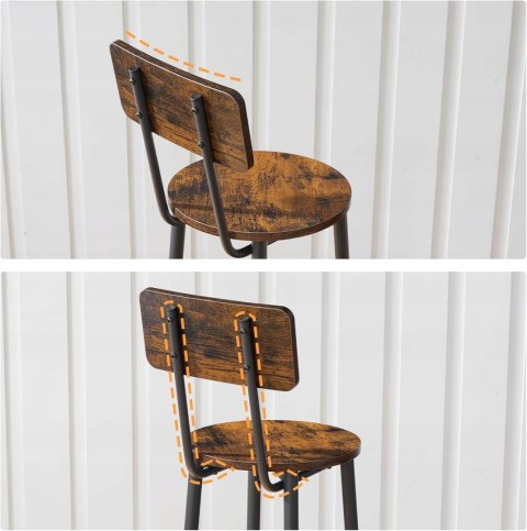 Hoker Mufart zestaw 2 stołków barowych Retro 98cm wysokości