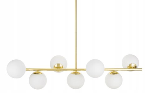 LAMPA WISZĄCA SUFITOWA NOWOCZESNA ZŁOTA BIAŁE KULE FREDICA W7 LUMINA DECO