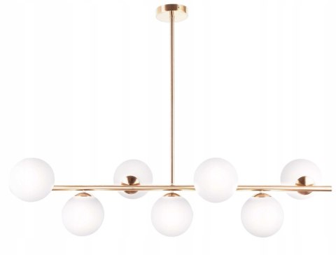 LAMPA WISZĄCA SUFITOWA NOWOCZESNA ZŁOTA BIAŁE KULE FREDICA W7 LUMINA DECO