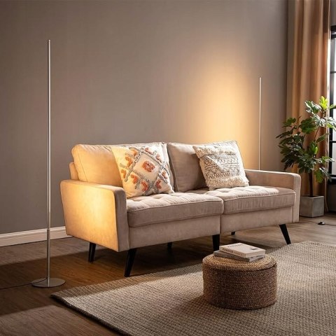Lampa podłogowa Nowoczesna zintegrowane źródło LED 19 W szary 2 SZTUKI