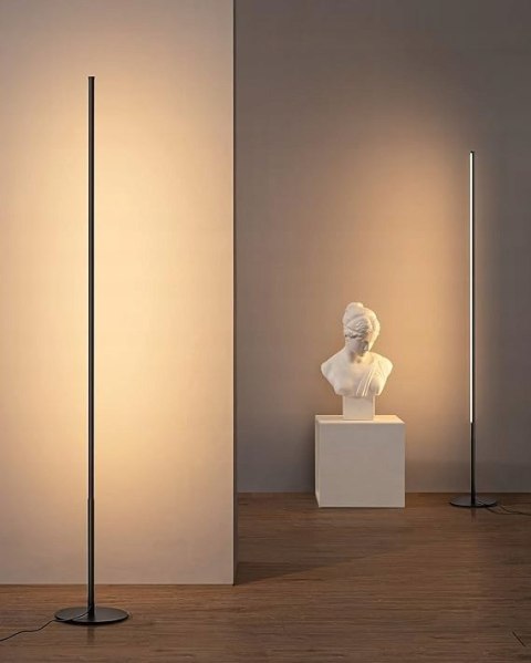 Lampa podłogowa Nowoczesna zintegrowane źródło LED 19 W szary 2 SZTUKI