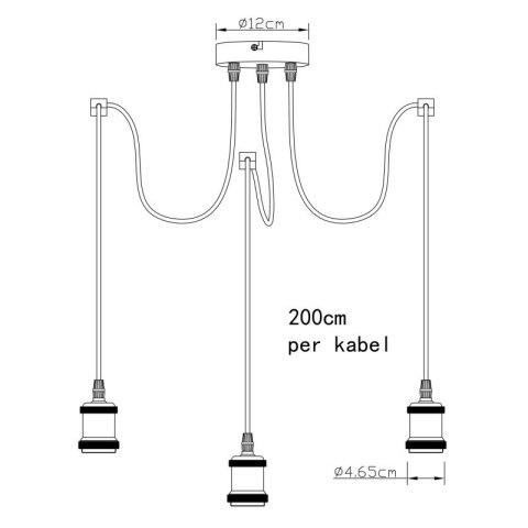 Lampa wisząca Globo OLIVER 3 -punkty światła E27