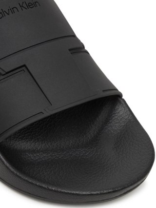 Męskie Klapki Santorini Pool Slide Double Calvin Klein Czarny 43 HM0HM01752