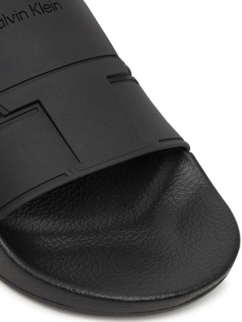Męskie Klapki Santorini Pool Slide Double Calvin Klein Czarny 43 HM0HM01752