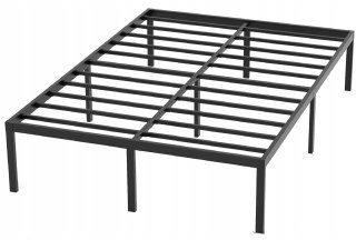 Metalowe łóżko podwójne 160x200 cm - czarna rama o wysokiej wytrzymałości
