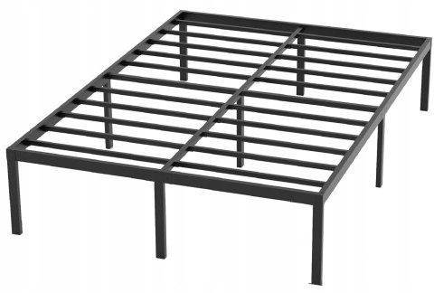 Metalowe łóżko podwójne 160x200 cm - czarna rama o wysokiej wytrzymałości