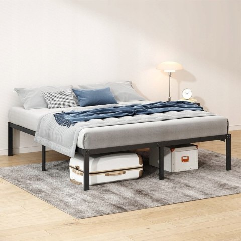 Metalowe łóżko podwójne 160x200 cm - czarna rama o wysokiej wytrzymałości