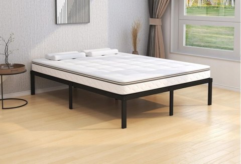 Metalowe łóżko podwójne 160x200 cm - czarna rama o wysokiej wytrzymałości