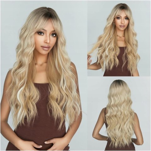 Peruka włosy długie syntetyczne blond damska 24cale