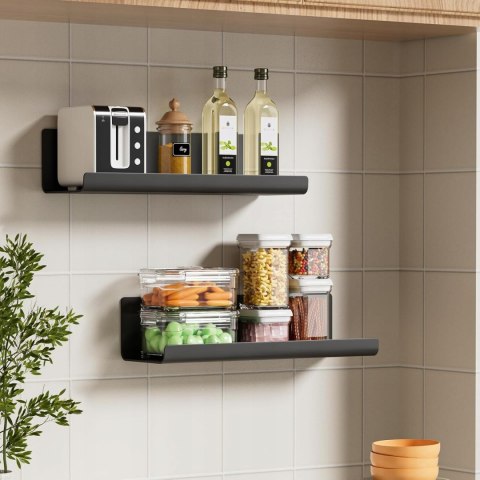 SONGMICS Metalowe półki ścienne 4 szt półki pływające LFS12BK METAL black
