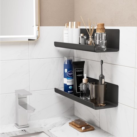 SONGMICS Metalowe półki ścienne 4 szt półki pływające LFS12BK METAL black