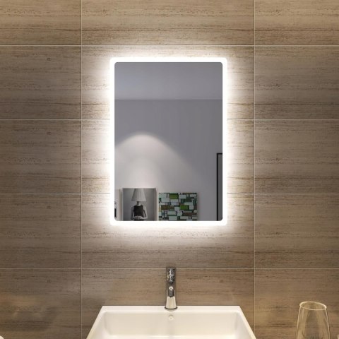 SONNI lustro łazienkowe 80 x 60 cm z energooszczędnym oświetleniem LED