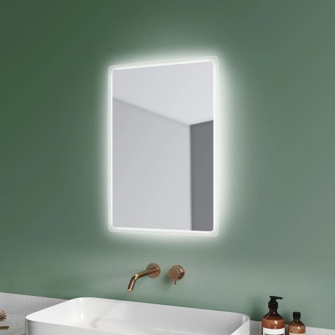 SONNI lustro łazienkowe 80 x 60 cm z energooszczędnym oświetleniem LED