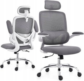 TONFARY Ergonomiczny fotel biurowy do domu z wysokim oparciem z siatki