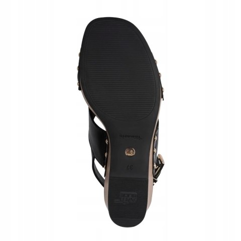 Tamaris Sandały Damskie Na Koturnie Czarne 1-28374-46001BLK r.40