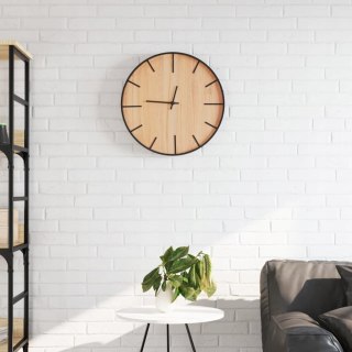 VidaXL Zegar ścienny, brązowy Ø35 cm, żelazo i materiał drewnopochodny