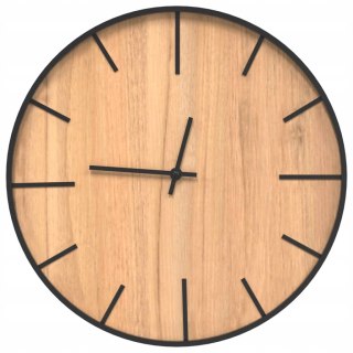 VidaXL Zegar ścienny, brązowy Ø35 cm, żelazo i materiał drewnopochodny