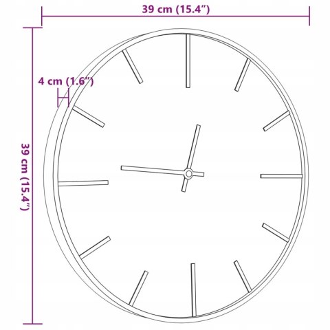 VidaXL Zegar ścienny, brązowy Ø35 cm, żelazo i materiał drewnopochodny
