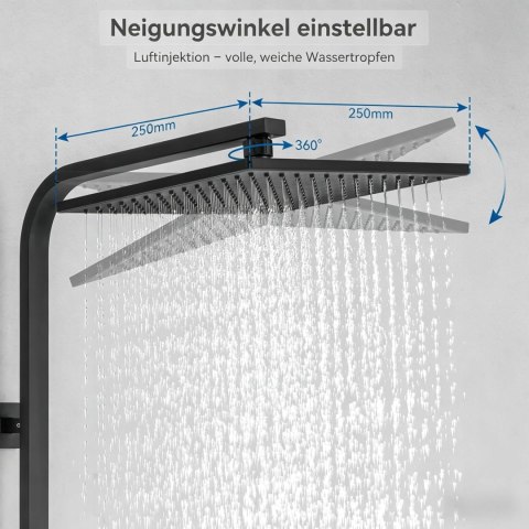 Zestaw prysznicowy natynkowy Auralum AUFS0301BE