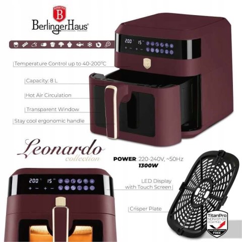 Air Fryer Frytkownica beztłuszczowa 6,3 L BerlingerHaus BH-9687 Leonardo