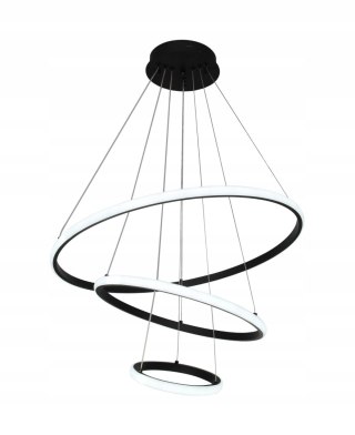 BRIMETI Lampa Wisząca Czarna LED 45W Regulowana Z Pilotem Do Jadalni