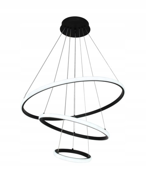 BRIMETI Lampa Wisząca Czarna LED 45W Regulowana Z Pilotem Do Jadalni