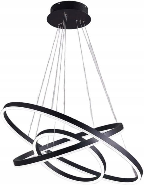 BRIMETI Lampa Wisząca Czarna LED 45W Regulowana Z Pilotem Do Jadalni