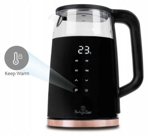 Czajnik elektryczny Berlinger Haus 1,7 l 2200 W czarny Blackrose