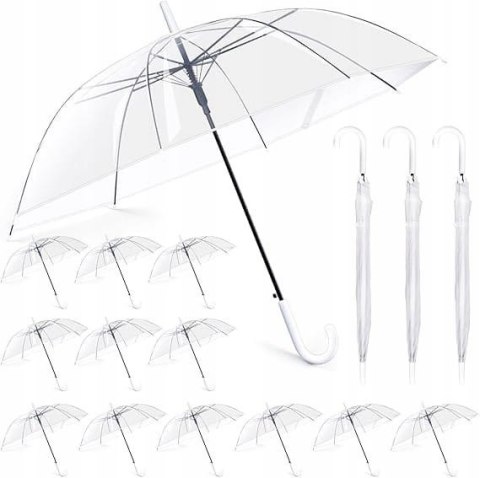 Hestya 16-częściowy parasol ślubny przezroczysty 102 cm