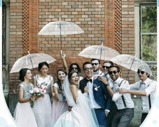Hestya 16-częściowy parasol ślubny przezroczysty 102 cm