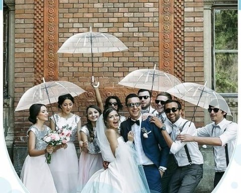 Hestya 16-częściowy parasol ślubny przezroczysty 102 cm