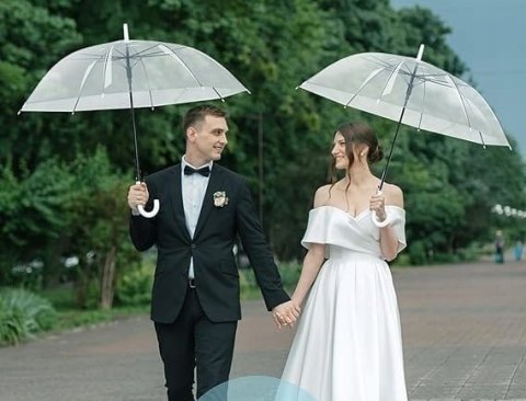Hestya 16-częściowy parasol ślubny przezroczysty 102 cm