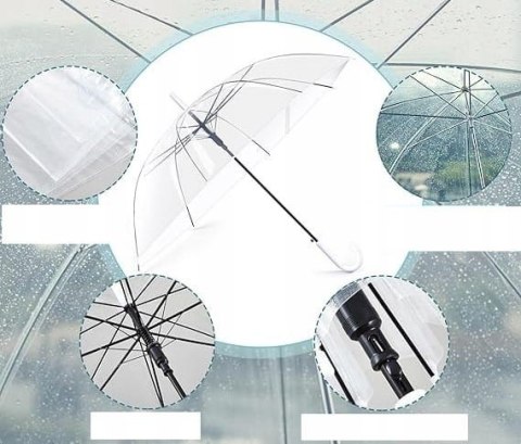 Hestya 16-częściowy parasol ślubny przezroczysty 102 cm