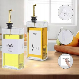 KOMPLET 2 BUTELEK SZKLANYCH 500ML DOZOWNIK ZŁOTY NA OLEJ I OCET LEJEK