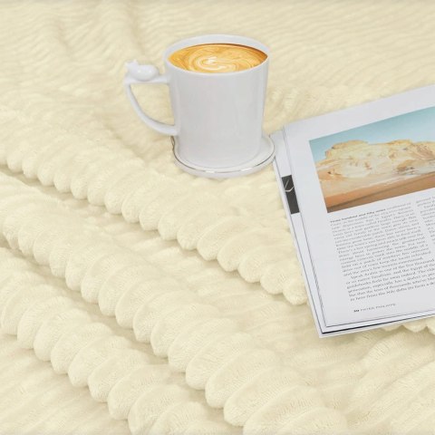 Koc Cotton Market polar 220 cm x 240 cm kremowy