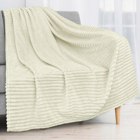 Koc Cotton Market polar 220 cm x 240 cm kremowy