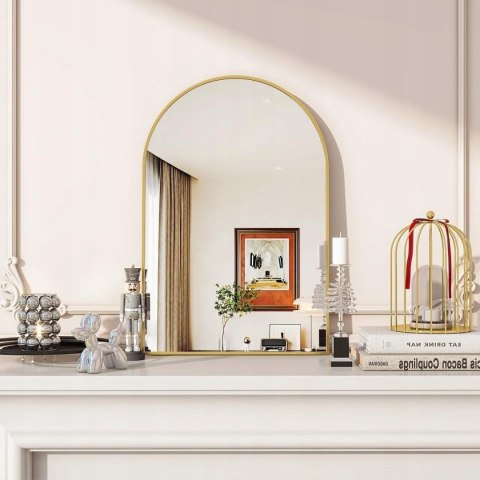 Koonmi Mirror Gold 51×76cm Dekoracyjne lustro ścienne półkoliste