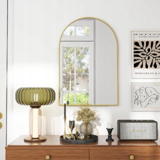 Koonmi Mirror Gold 51×76cm Dekoracyjne lustro ścienne półkoliste