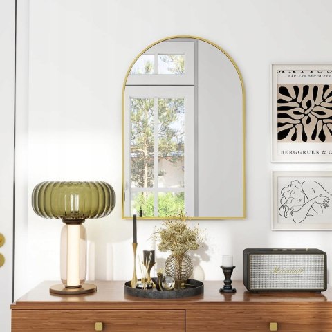 Koonmi Mirror Gold 51×76cm Dekoracyjne lustro ścienne półkoliste