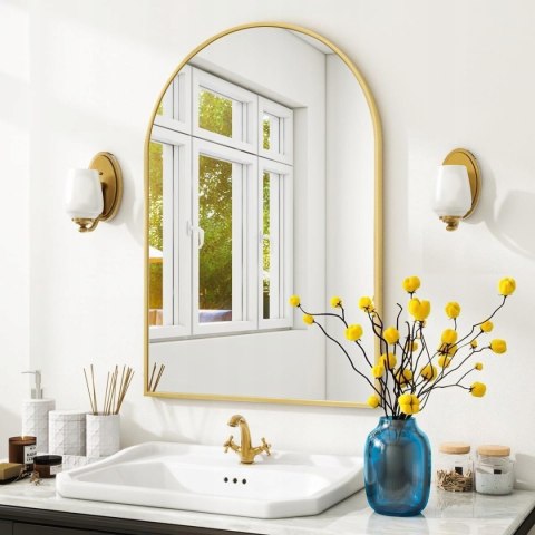 Koonmi Mirror Gold 51×76cm Dekoracyjne lustro ścienne półkoliste