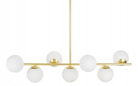 LAMPA WISZĄCA SUFITOWA NOWOCZESNA ZŁOTA BIAŁE KULE FREDICA W7 LUMINA DECO