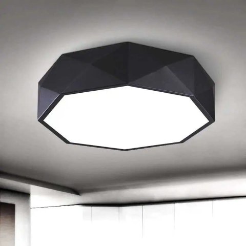 Lampa Sufitowa Plafon Diamond Glamour Czarny Tkaninowa 40 cm z pilotem