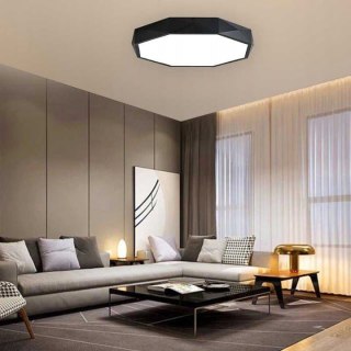 Lampa Sufitowa Plafon Diamond Glamour Czarny Tkaninowa 40 cm z pilotem