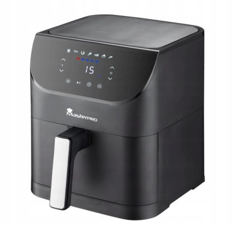 MASTERPRO Nowoczesna stylowa frytkownica cyfrowa air fryer czarna 6L