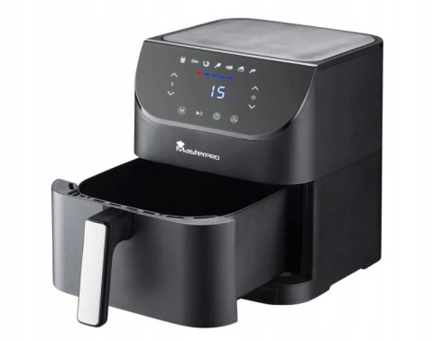 MASTERPRO Nowoczesna stylowa frytkownica cyfrowa air fryer czarna 6L